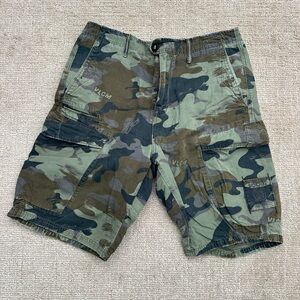 Volcom Men's Green and Brown Cargo Shorts